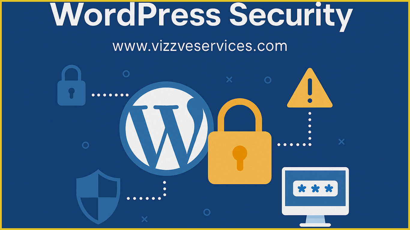 Secure WordPress Website with Lock and Shield Symbol – Vizzve Services